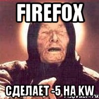 FireFoX Сделает -5 на KW, Мем Ванга (цвет)