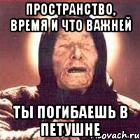 ПРОСТРАНСТВО, ВРЕМЯ И ЧТО ВАЖНЕЙ ТЫ ПОГИБАЕШЬ В ПЕТУШНЕ, Мем Ванга (цвет)