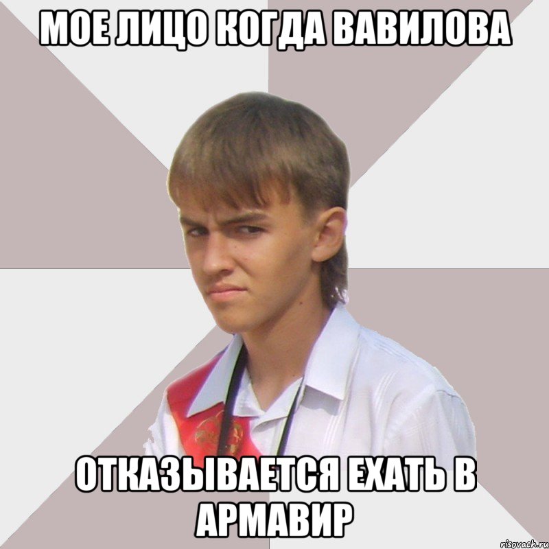 Мое лицо когда Вавилова отказывается ехать в Армавир, Мем Веселый выпускник