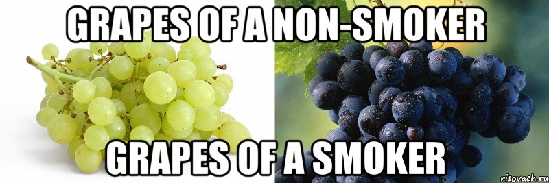 grapes of a non-smoker grapes of a smoker