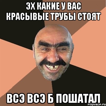 эх какие у вас красывые трубы стоят всэ всэ б пошатал, Мем Я твой дом труба шатал