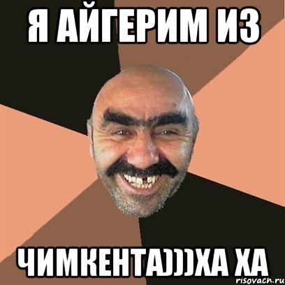 я Айгерим из чимкента)))ха ха, Мем Я твой дом труба шатал