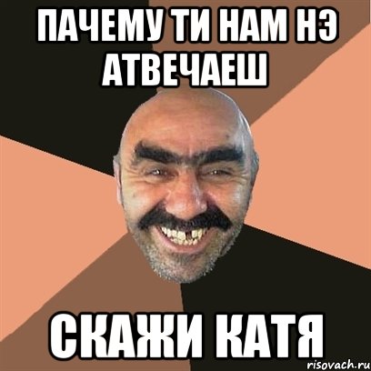 Пачему ти нам нэ атвечаеш Скажи Катя, Мем Я твой дом труба шатал