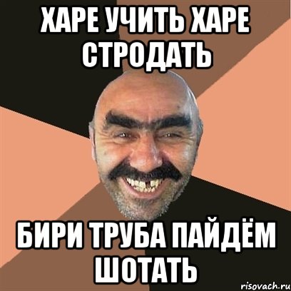 харе учить харе стродать бири труба пайдём шотать, Мем Я твой дом труба шатал