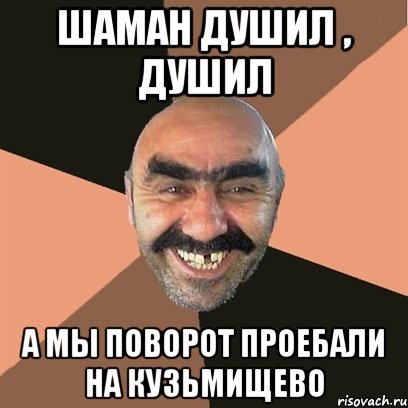 ШАМАН ДУШИЛ , ДУШИЛ А МЫ ПОВОРОТ ПРОЕБАЛИ НА КУЗЬМИЩЕВО, Мем Я твой дом труба шатал