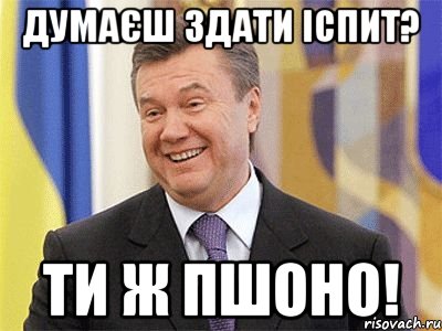 Думаєш здати іспит? ти ж пшоно!, Мем Янукович