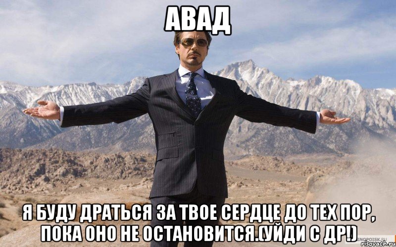 Авад Я буду драться за твое сердце до тех пор, пока оно не остановится.(уйди с ДР!), Мем железный человек