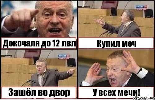 Докочаля до 12 лвл Купил меч Зашёл во двор У всех мечи!, Комикс жиреновский