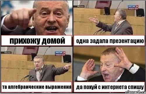 прихожу домой одна задала презентацию та алгебраические выражения да похуй с интернета спишу, Комикс жиреновский