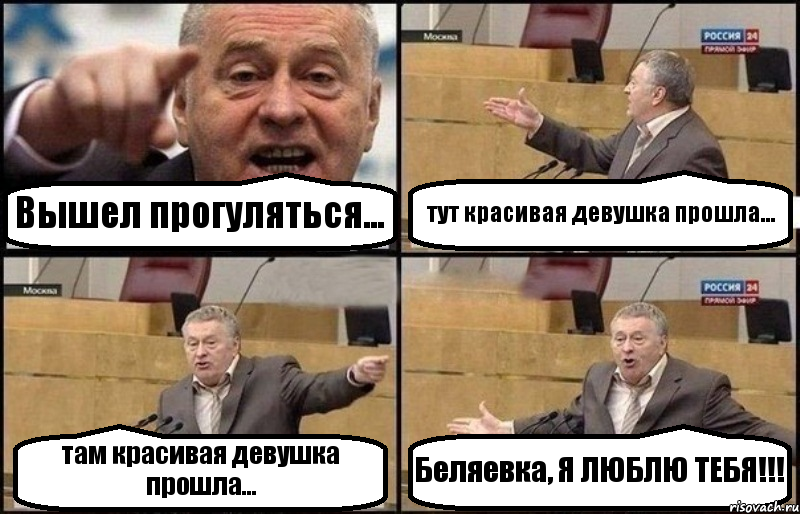 Вышел прогуляться... тут красивая девушка прошла... там красивая девушка прошла... Беляевка, Я ЛЮБЛЮ ТЕБЯ!!!, Комикс Жириновский