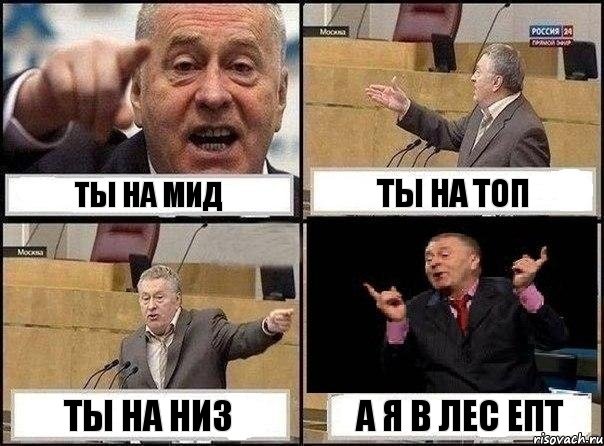 ты на мид ты на топ ты на низ а я в лес епт, Комикс Жириновский клоуничает