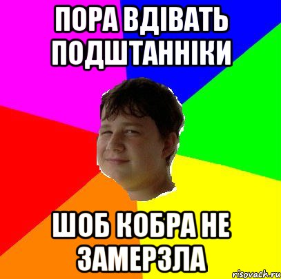 ПОРА ВДІВАТЬ ПОДШТАННІКИ ШОБ КОБРА НЕ ЗАМЕРЗЛА