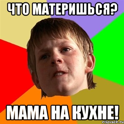 ЧТО МАТЕРИШЬСЯ? МАМА НА КУХНЕ!, Мем Злой школьник