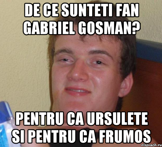 De ce sunteti fan Gabriel Gosman? Pentru ca ursulete si pentru ca frumos, Мем 10 guy (Stoner Stanley really high guy укуренный парень)