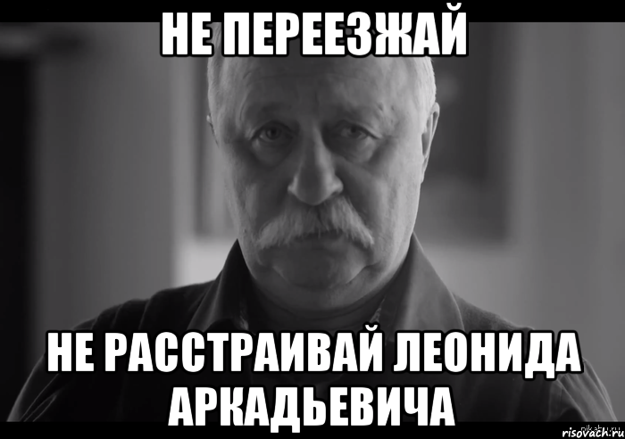 Не переезжай Не расстраивай леонида аркадьевича, Мем Не огорчай Леонида Аркадьевича