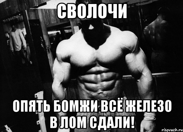 СВОЛОЧИ опять бомжи всё железо в лом сдали!, Мем 616161