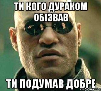 Ти кого дураком обізвав Ти подумав добре, Мем  а что если я скажу тебе