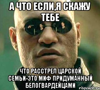 А ЧТО ЕСЛИ,Я СКАЖУ ТЕБЕ ЧТО РАССТРЕЛ ЦАРСКОЙ СЕМЬИ-ЭТО МИФ ПРИДУМАННЫЙ БЕЛОГВАРДЕЙЦАМИ, Мем  а что если я скажу тебе