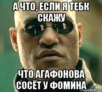 А что, если я тебк скажу что Агафонова сосёт у Фомина, Мем  а что если я скажу тебе