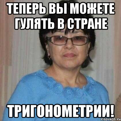Теперь вы можете гулять в стране тригонометрии!