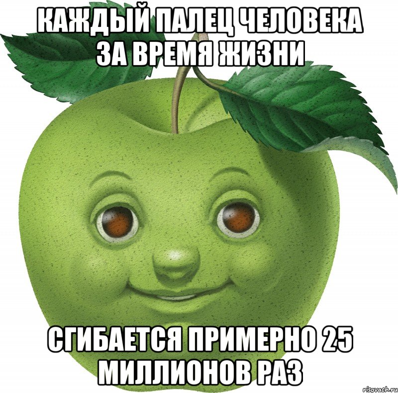 Каждый палец человека за время жизни сгибается примерно 25 миллионов раз, Мем Apple