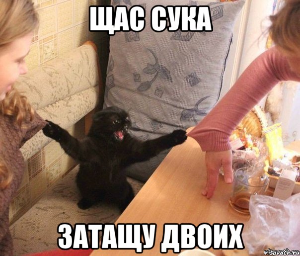 щас сука затащу двоих
