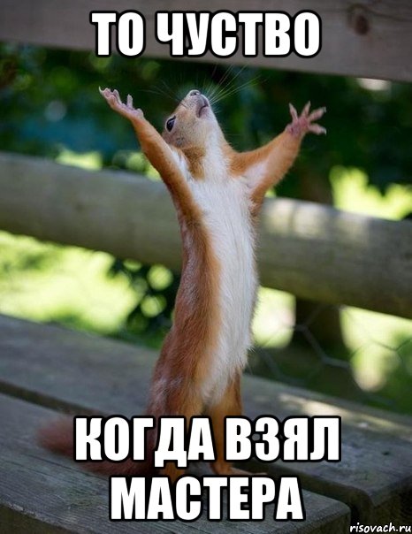 То чуство Когда взял мастера, Мем    белка молится