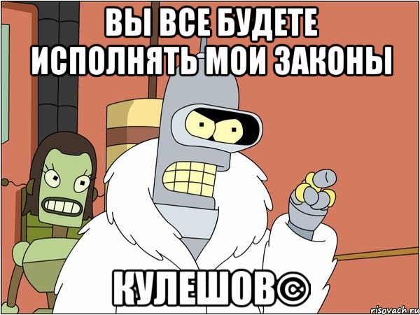 Вы все будете исполнять мои законы Кулешов©