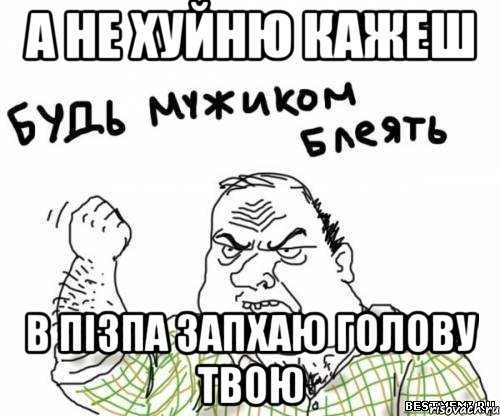 а не хуйню кажеш в пізпа запхаю голову твою, Мем блять