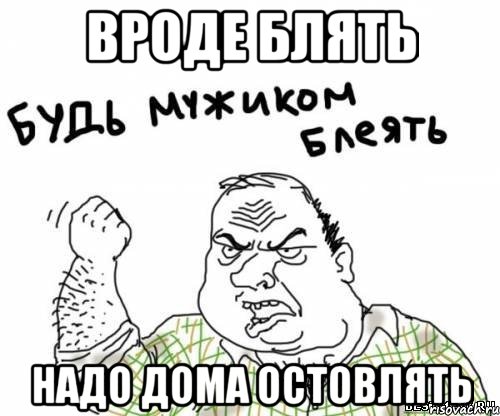 вроде блять надо дома остовлять, Мем блять