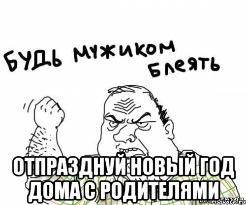  отпразднуй новый год дома с родителями, Мем блять