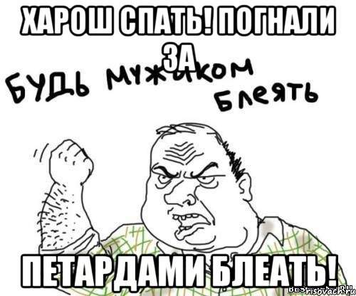 Харош спать! Погнали за Петардами Блеать!, Мем блять
