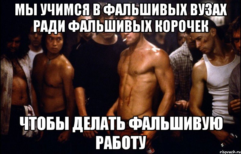 мы учимся в фальшивых вузах ради фальшивых корочек чтобы делать фальшивую работу