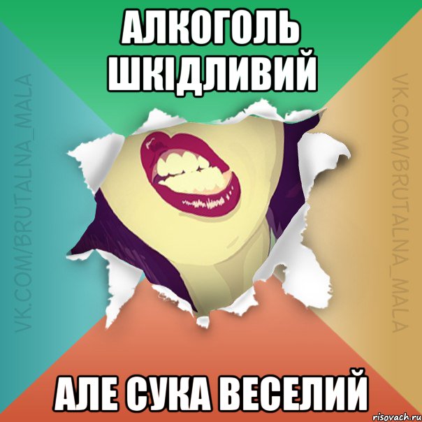 Алкоголь шкідливий але сука веселий