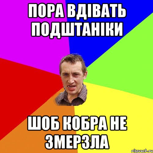 Пора вдівать подштаніки шоб кобра не змерзла, Мем Чоткий паца