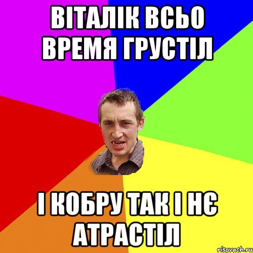 ВІТАЛІК ВСЬО ВРЕМЯ ГРУСТІЛ І КОБРУ ТАК І НЄ АТРАСТІЛ, Мем Чоткий паца