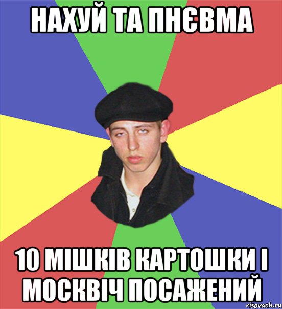 нахуй та пнєвма 10 мішків картошки і москвіч посажений