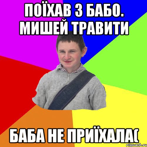 поїхав з бабо. мишей травити баба не приїхала(