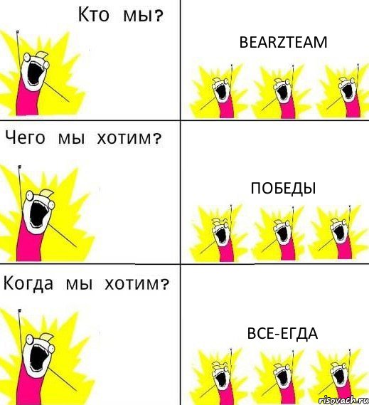 BEARZTEAM ПОБЕДЫ ВСЕ-ЕГДА, Комикс Что мы хотим