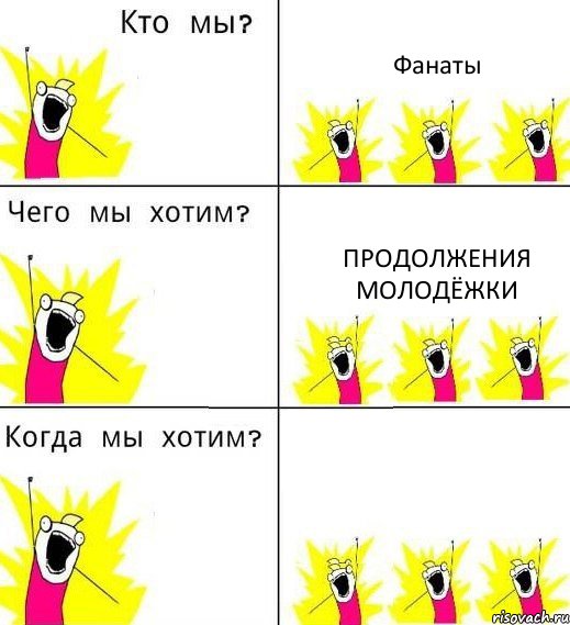 Фанаты Продолжения молодёжки , Комикс Что мы хотим