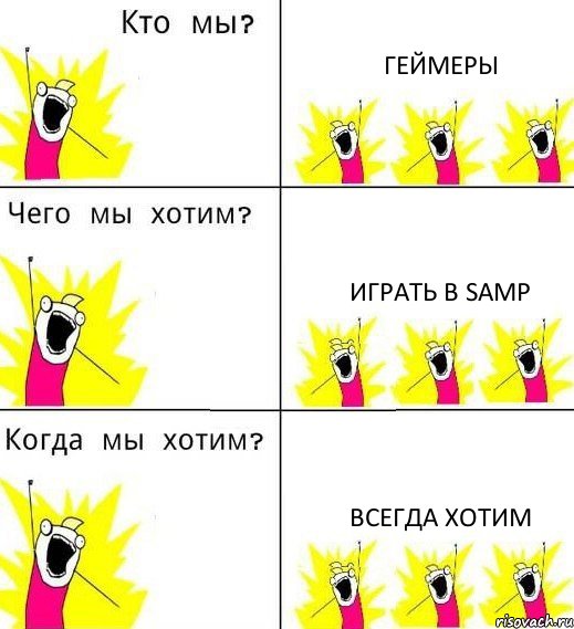 ГЕЙМЕРЫ ИГРАТЬ В SAMP ВСЕГДА ХОТИМ, Комикс Что мы хотим