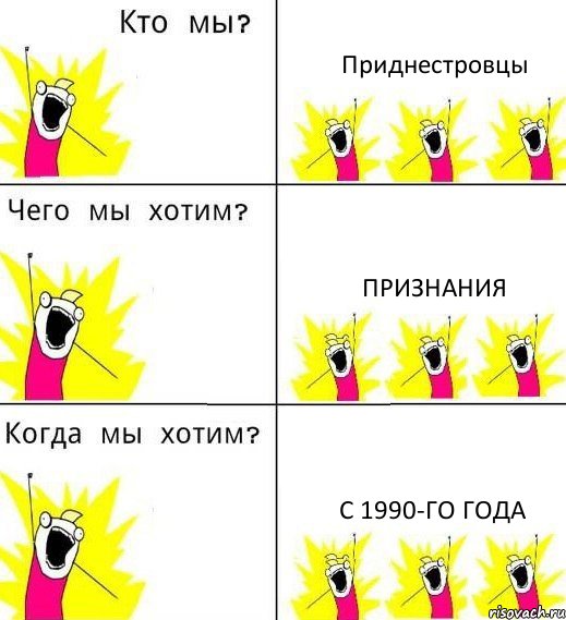 Приднестровцы Признания С 1990-го года, Комикс Что мы хотим