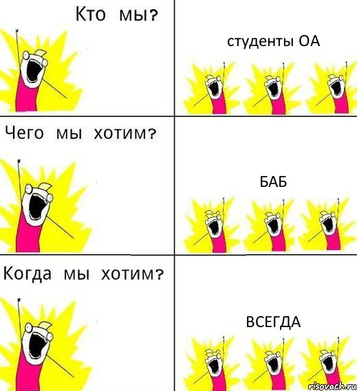 студенты ОА БАБ ВСЕГДА, Комикс Что мы хотим