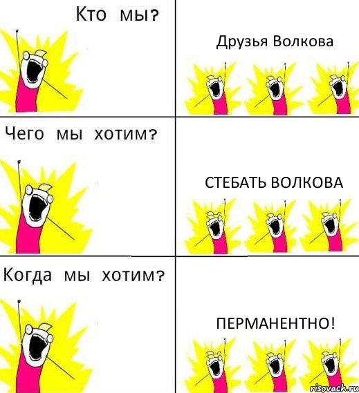 Друзья Волкова Стебать Волкова Перманентно!, Комикс Что мы хотим