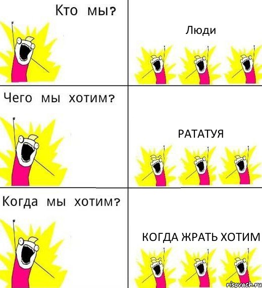 Люди Рататуя Когда жрать хотим, Комикс Что мы хотим