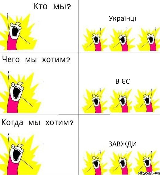 Українці В ЄС Завжди, Комикс Что мы хотим