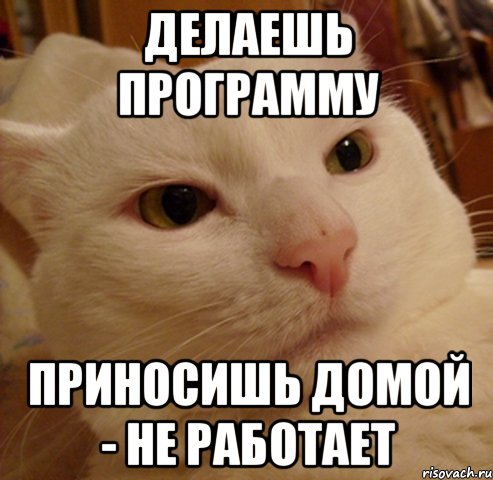 Делаешь программу приносишь домой - не работает