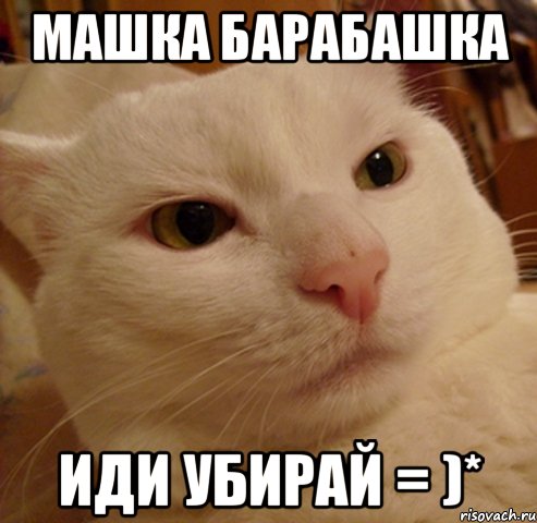 Машка барабашка Иди убирай = )*