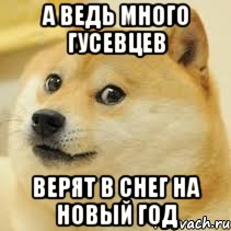 а ведь много Гусевцев верят в снег на Новый Год