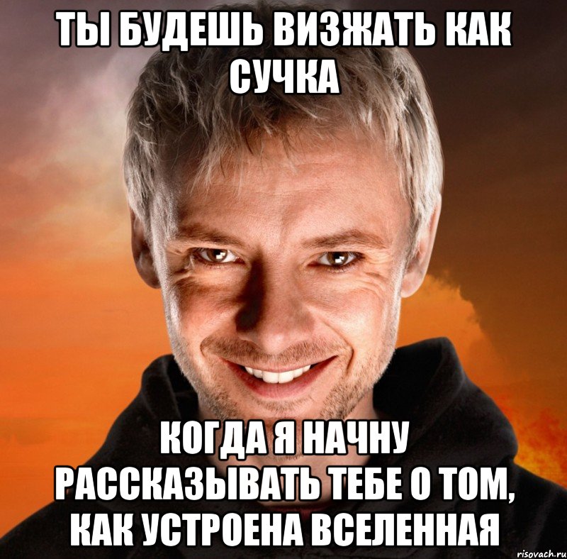 Ты будешь визжать как сучка когда я начну рассказывать тебе о том, как устроена Вселенная, Мем Дон Кихот - Темная Версия Социон